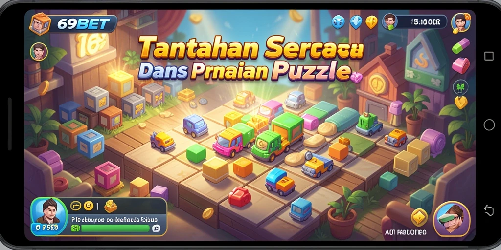 Screenshot utama 69BET menampilkan gameplay Puzzle yang menantang.