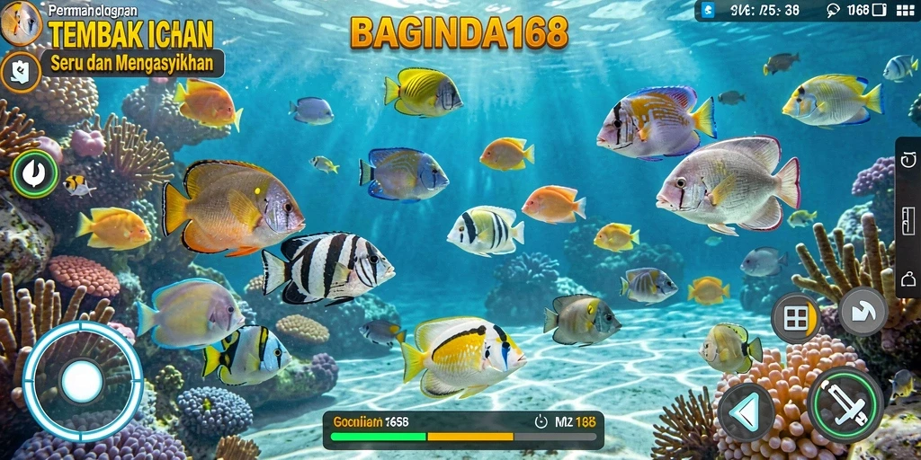 Screenshot utama BAGINDA168 menampilkan serunya gameplay Tembak Ikan.
