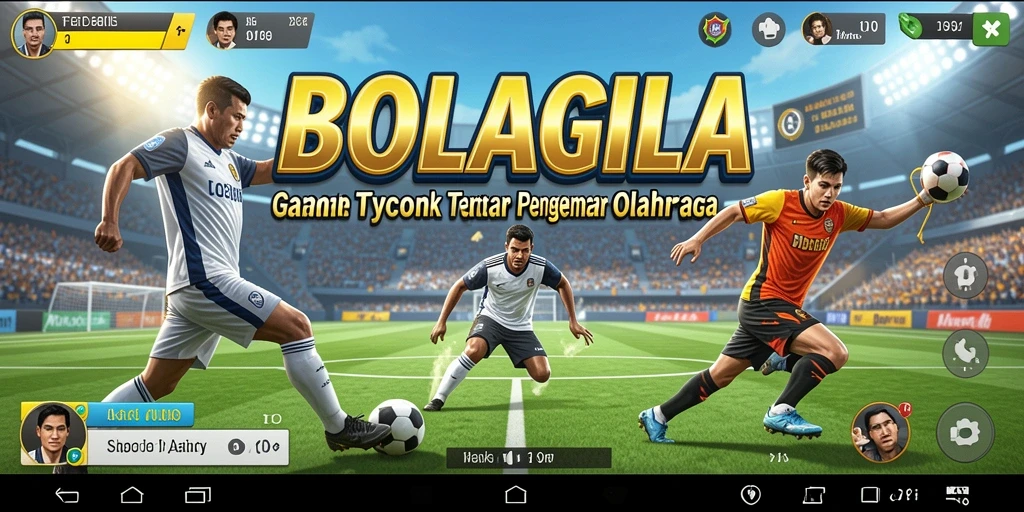 Tangkapan layar gameplay BOLAGILA menunjukkan manajemen tim dalam aksi.