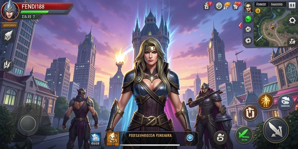 Tampilan gameplay FENDI188 dengan menara yang siap bertahan dari serangan musuh.
