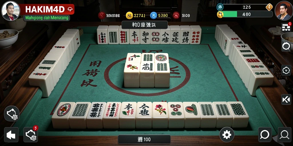 Gameplay HAKIM4D yang menarik dengan ubin Mahjong berwarna-warni.