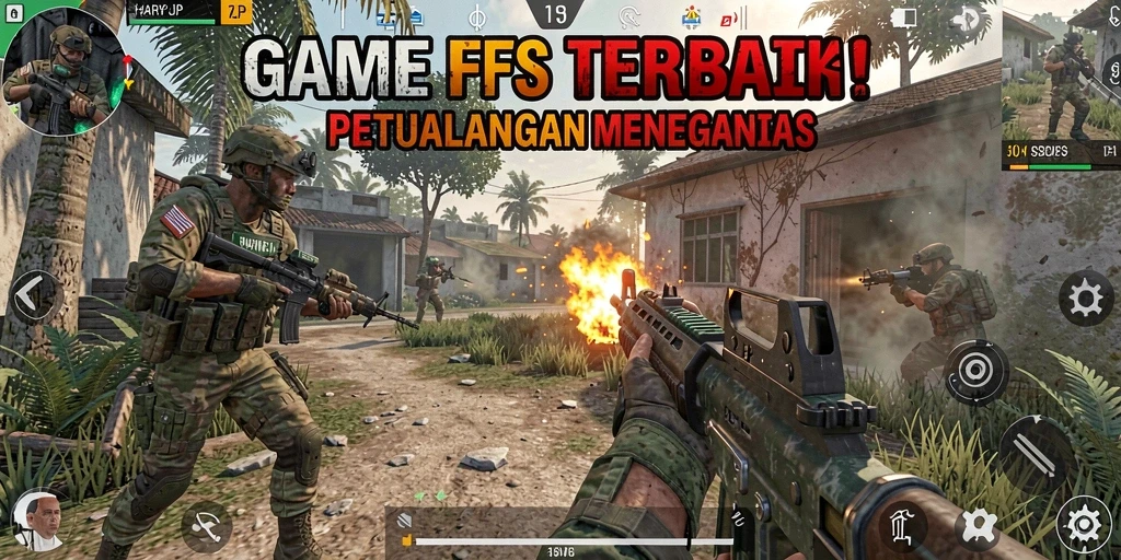 Tangkapan layar seru dari gameplay HARAPJP dengan aksi FPS yang mendebarkan.