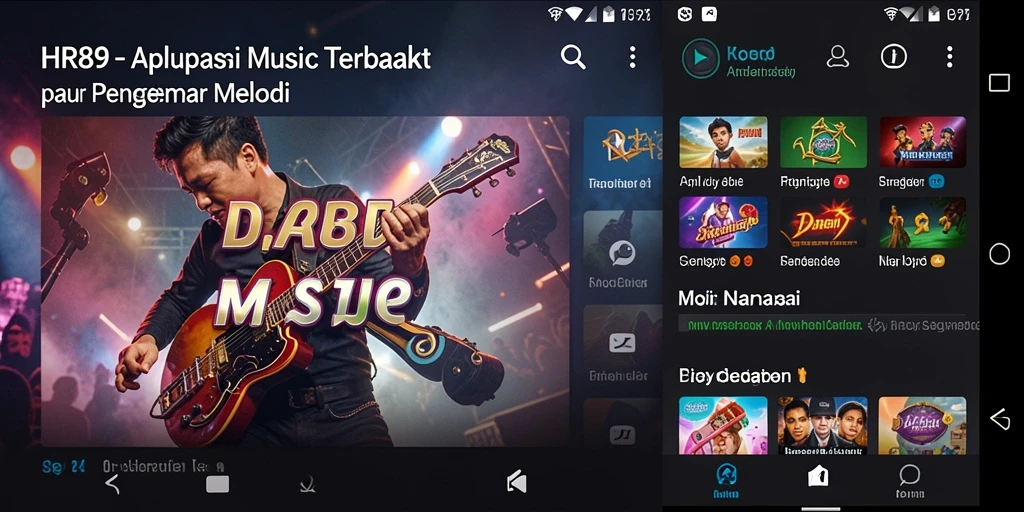 Tampilan gameplay HR89 yang menarik dengan berbagai alat musik.
