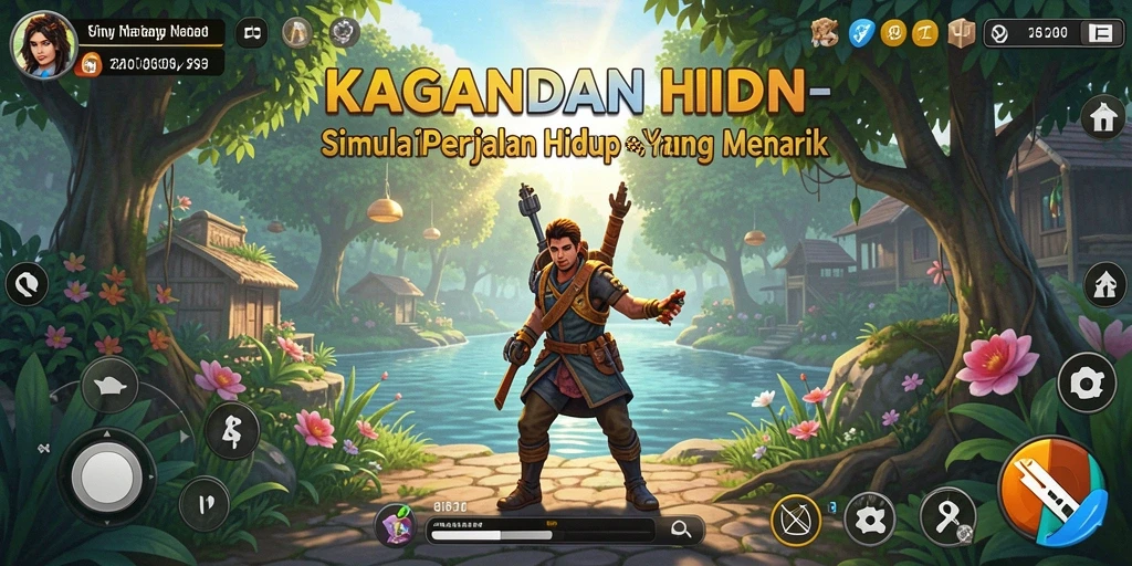 Tampilan gameplay KAGANDAN menampilkan simulasi kehidupan yang menarik.