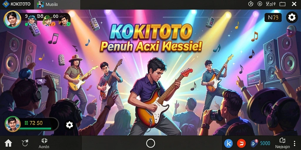 Tampilan gameplay KOKITOTO yang menampilkan interaksi musik yang seru.