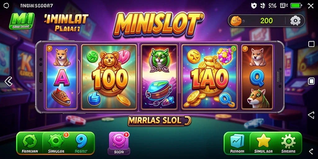 Tampilan gameplay MINISLOT dengan mesin slot yang beragam dan menarik.