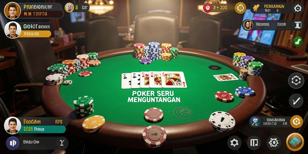Tampilan menarik dari gameplay Poker yang seru di RP8.