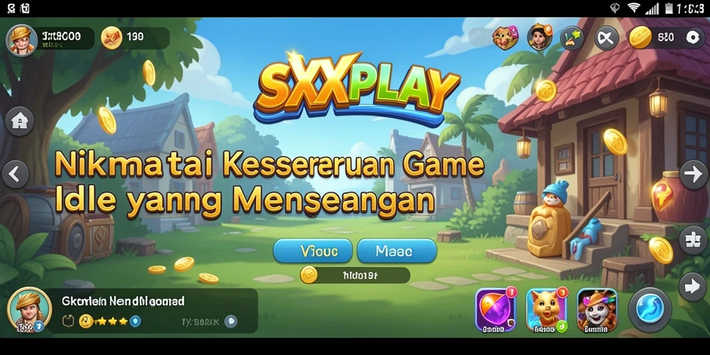 Screenshot gameplay menunjukkan karakter aktif dan lingkungan yang cerah dalam SXXPLAY.