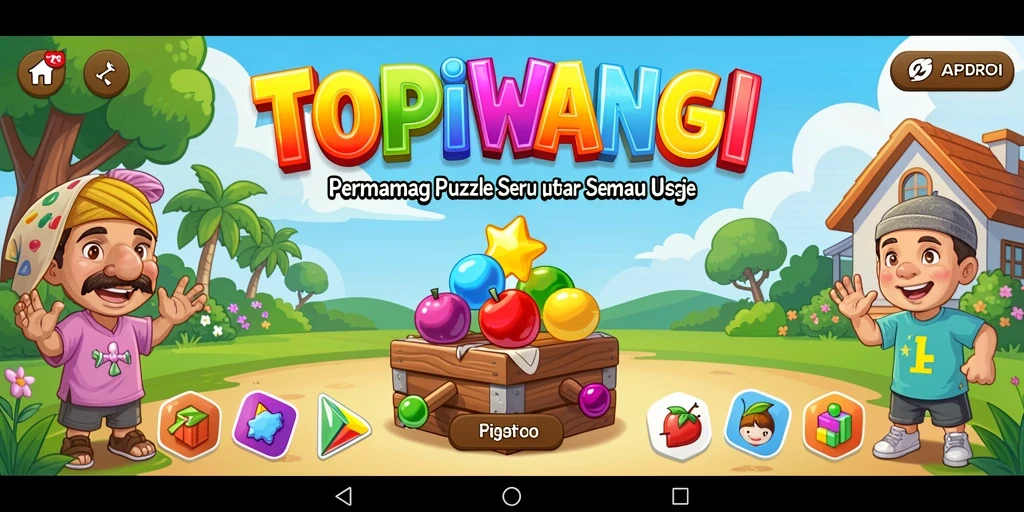 Tampilan gameplay TOPIWANGI yang menantang dan menyenangkan.